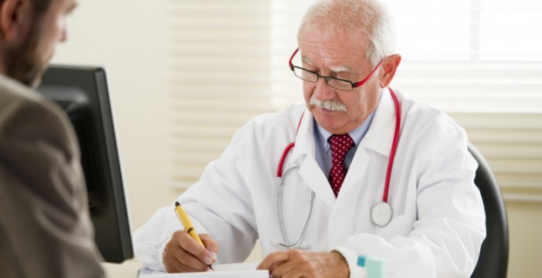 Senior doctor with his patient